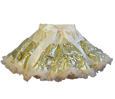 aanraken Aannames, aannames. Raad eens Clam Kirei Sui Petticoat goud glitter maat 74 tot en met 122 - meetje-pettiskirts