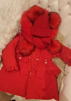 Winterjas rood Spanisch style boetiek collectie  80 tm 110