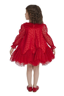 feestjurk rood tulle  68 tm 98