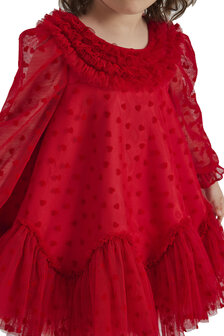 feestjurk rood tulle  68 tm 98