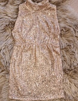 Gouden glitter jurk 98-164