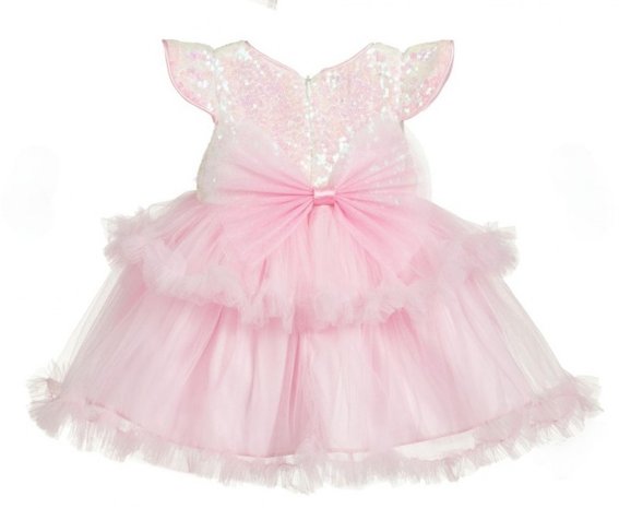 Roze baby feestjurk met bijpassende haarband  