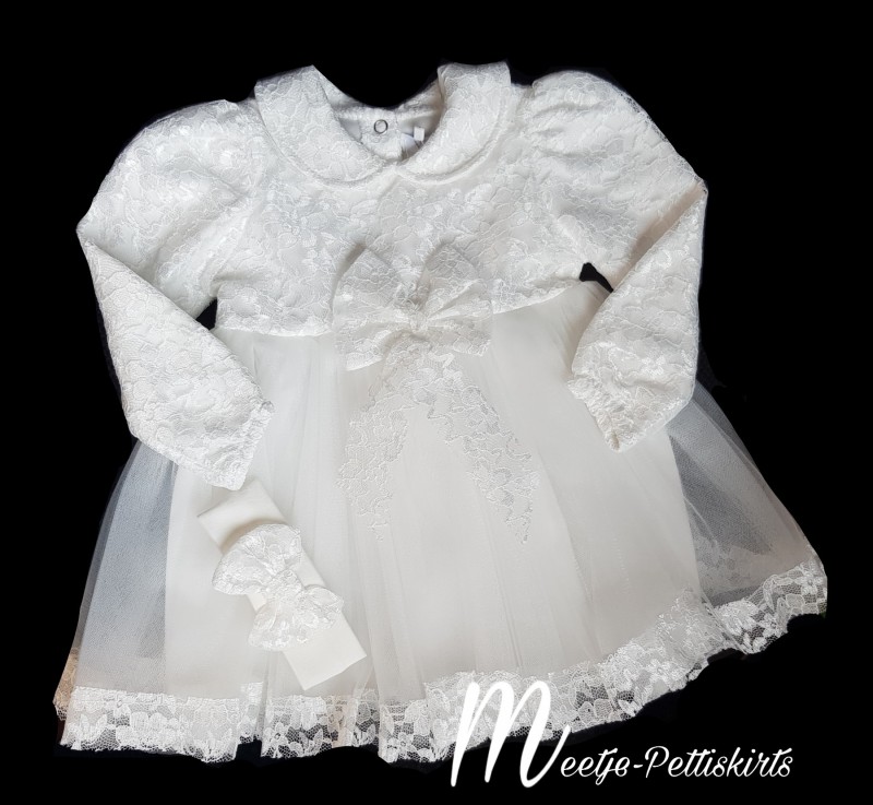 Baby jurk kant wit Vele babyjurken in alle kleuren - meetje-pettiskirts